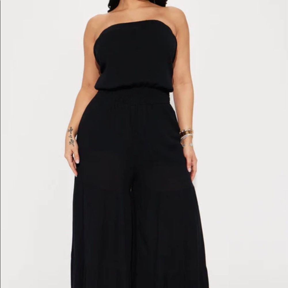 Beautiful Black sheer bustier Jumpsuit 2X NWOT